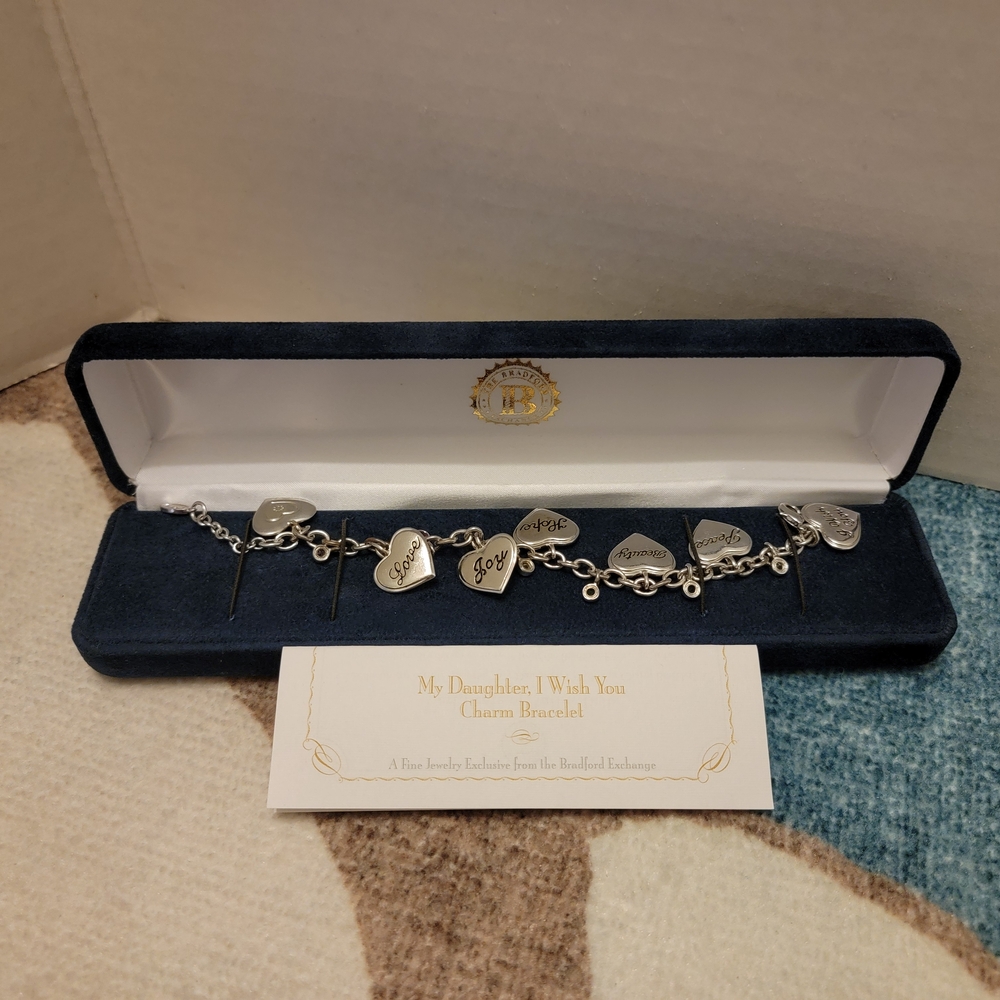 The Bradford Exchange Silver Heart Charm Bracelet